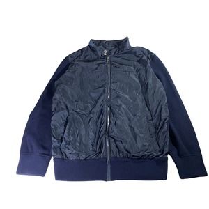 Prada Nylon Wool Full Zip Snap Sweater Men's Large